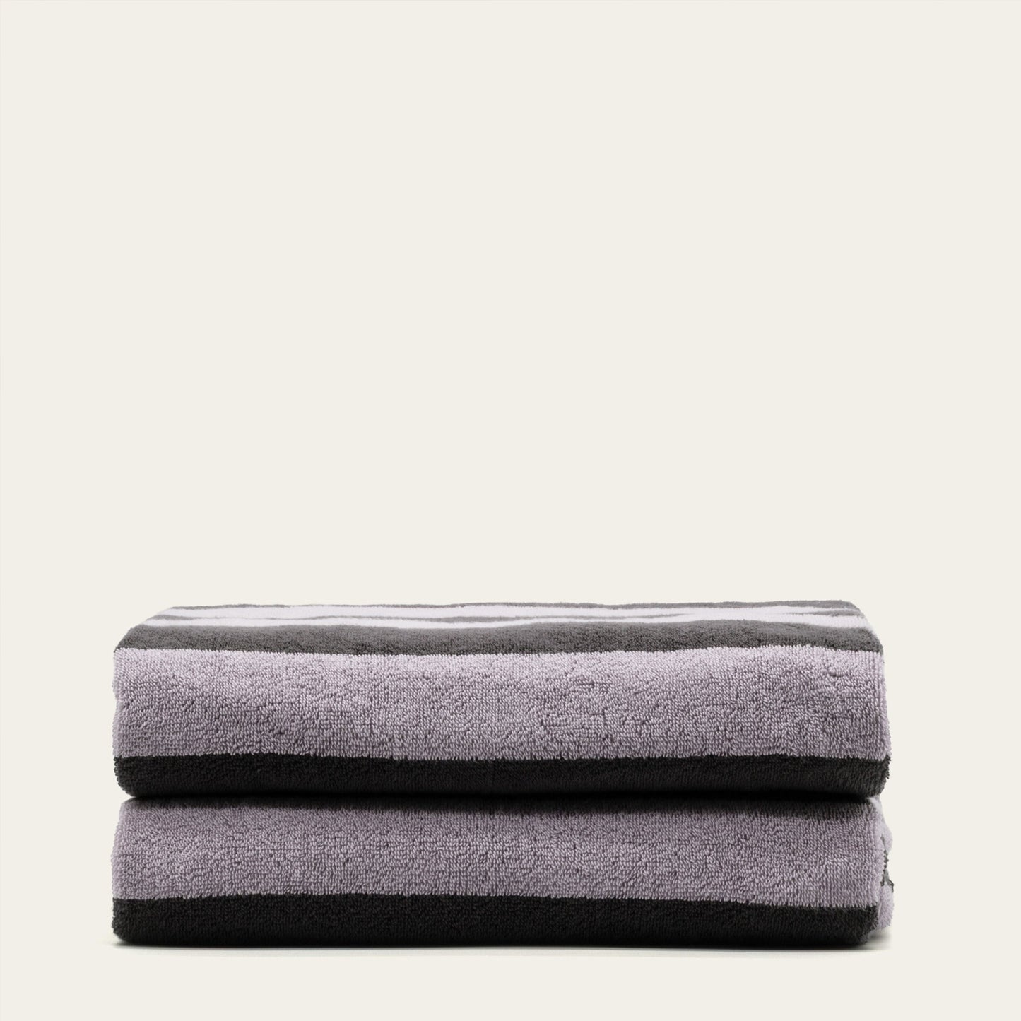 Australian cotton bath towel in soft lilac, neatly folded