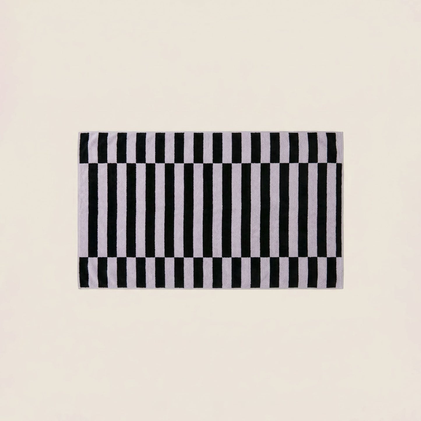 Australian cotton towel with black-and-white checkered pattern