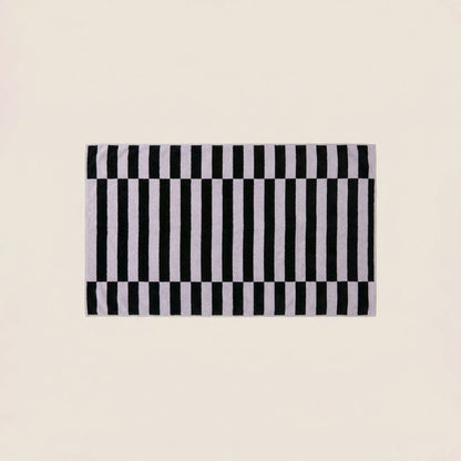 Australian cotton towel with black-and-white checkered pattern