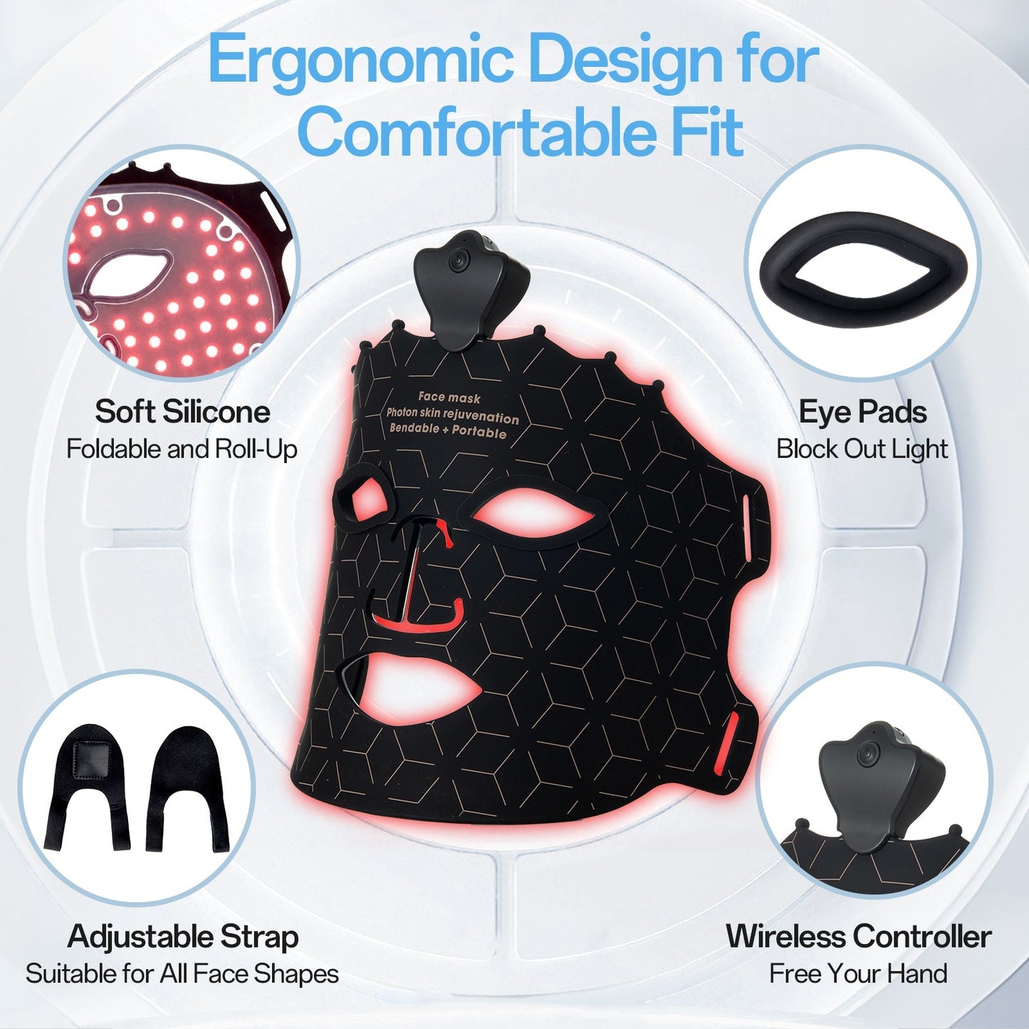 Shape Tactics Cordless 7-Color LED Light Therapy Facial Mask - Renee Lane Company