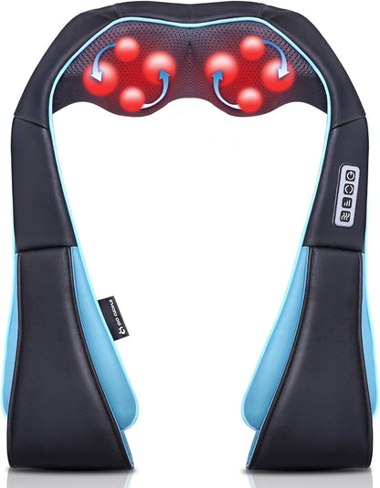 Shiatsu Neck Massager for Pain Relief – Deep Kneading Back Shoulder Massage with Heat – Ideal for Valentine's Day, Christmas, Mother's Day, Father's Day, Gifts for Men Women Mom Dad Her Him - Renee Lane Company