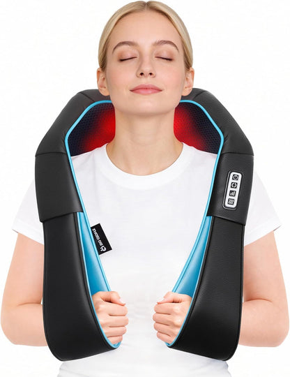 Shiatsu Neck Massager for Pain Relief – Deep Kneading Back Shoulder Massage with Heat – Ideal for Valentine's Day, Christmas, Mother's Day, Father's Day, Gifts for Men Women Mom Dad Her Him - Renee Lane Company