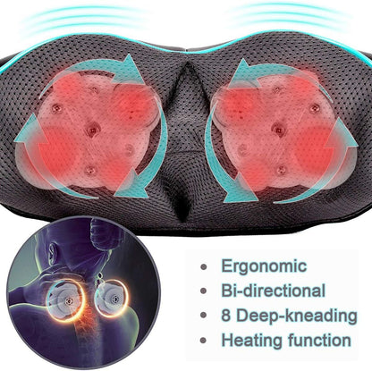 Shiatsu Neck Massager for Pain Relief – Deep Kneading Back Shoulder Massage with Heat – Ideal for Valentine's Day, Christmas, Mother's Day, Father's Day, Gifts for Men Women Mom Dad Her Him - Renee Lane Company