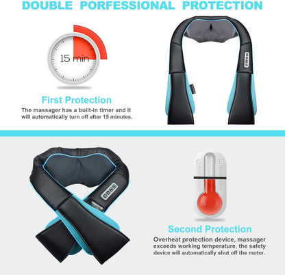 Shiatsu Neck Massager for Pain Relief – Deep Kneading Back Shoulder Massage with Heat – Ideal for Valentine's Day, Christmas, Mother's Day, Father's Day, Gifts for Men Women Mom Dad Her Him - Renee Lane Company