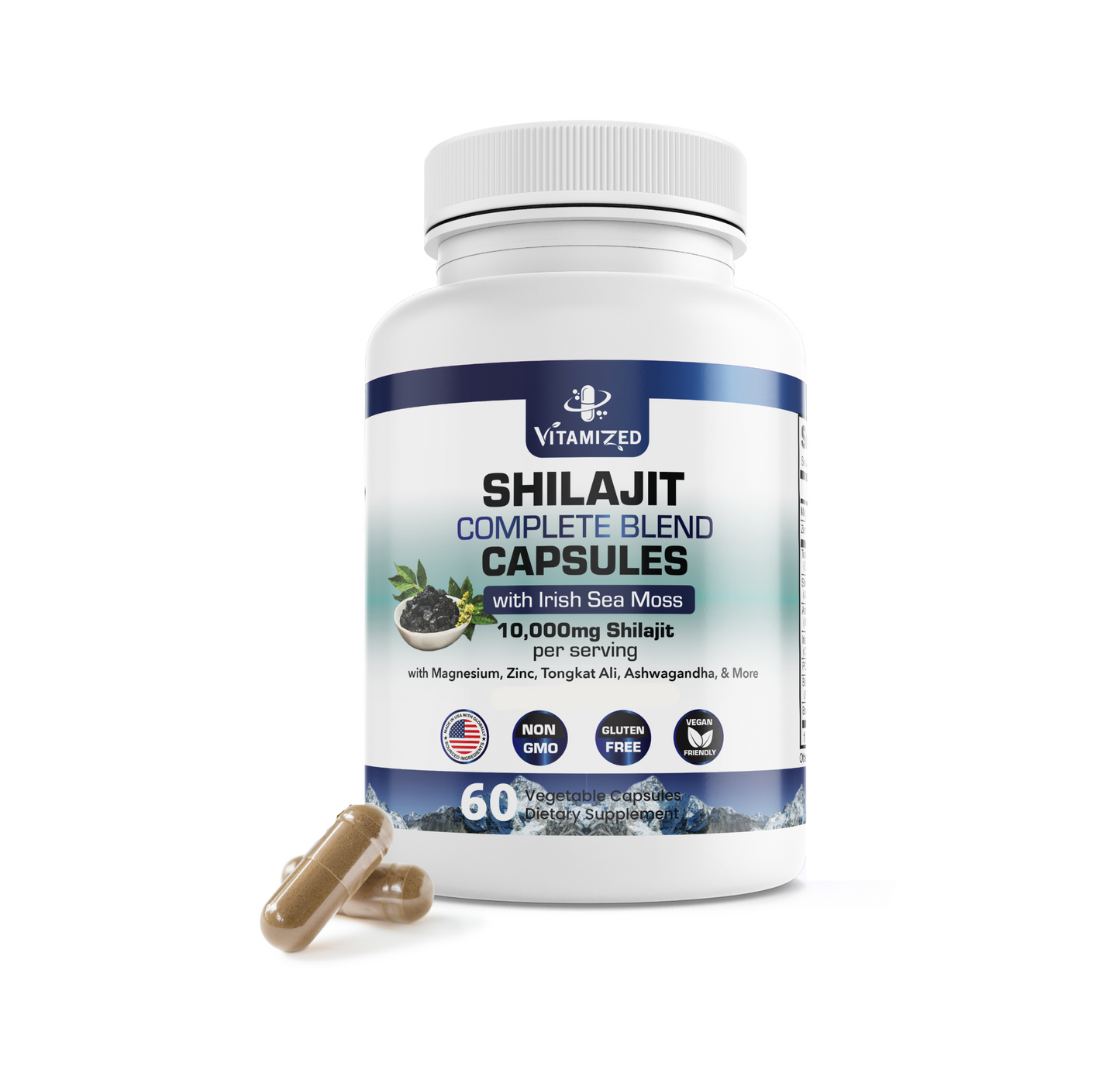 Shilajit Complete Blend - Energy and Endurance - Pure Shilajit Extract - 60 Capsules - Renee Lane Company