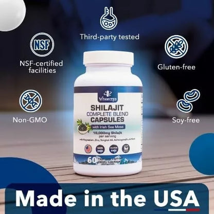 Shilajit Complete Blend - Energy and Endurance - Pure Shilajit Extract - 60 Capsules - Renee Lane Company