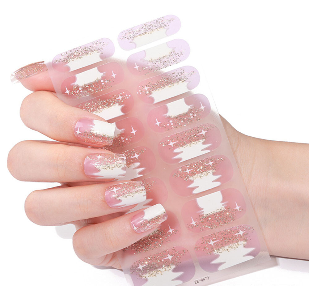 Shimmering Snow Gel Nails - Renee Lane Company