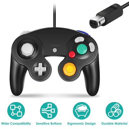 Shock Wired Game Controller Gamepad Compatible with Nintendo Wii Gamecube - Renee Lane Company