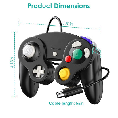 Shock Wired Game Controller Gamepad Compatible with Nintendo Wii Gamecube - Renee Lane Company