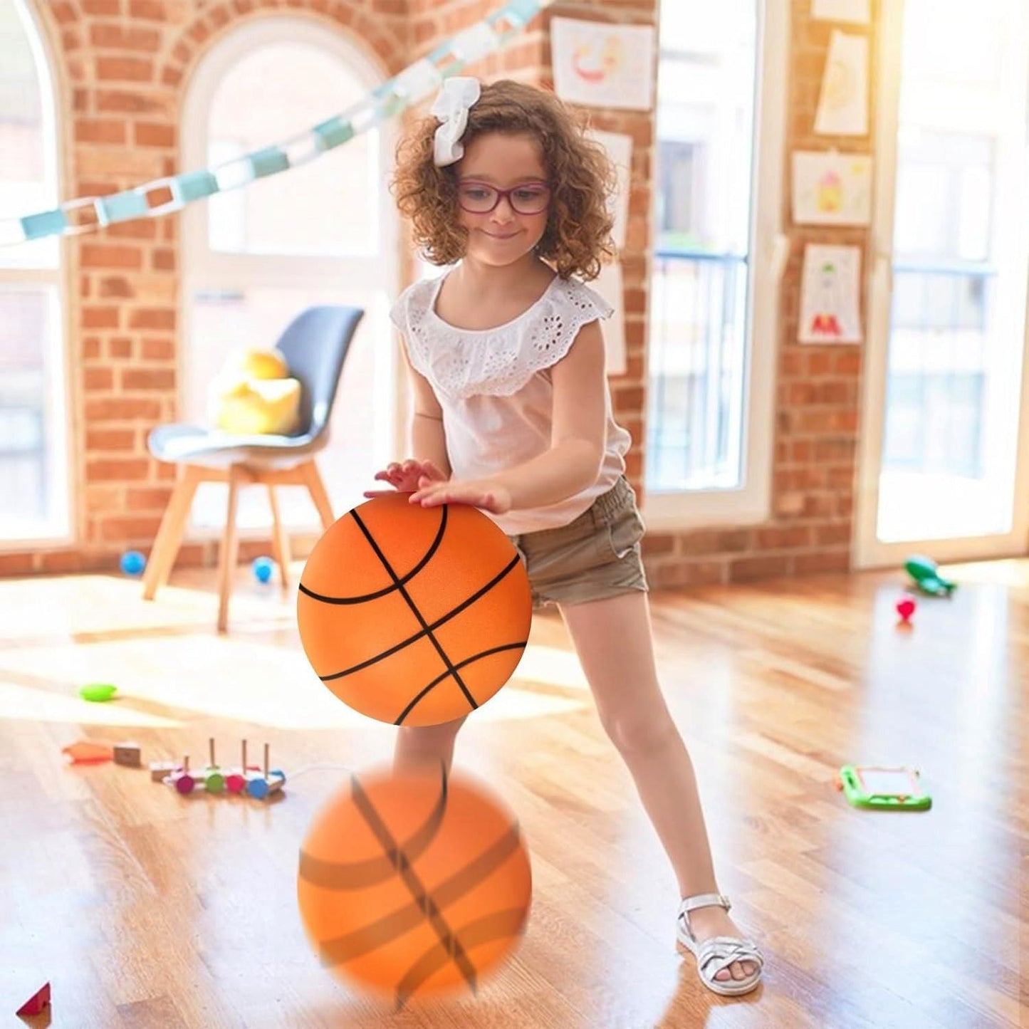 Silent Basketball Foam Bouncing Silent Basketball Uncoated High Density Foam Ball Indoor Low Noise Training Ball - Renee Lane Company