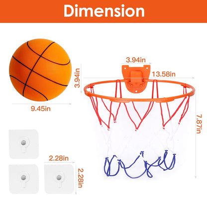 Silent Basketball with Ball Hoop Foam Bouncing Silent Basketball Uncoated High Density Foam Ball Indoor Low Noise Training Ball - Renee Lane Company