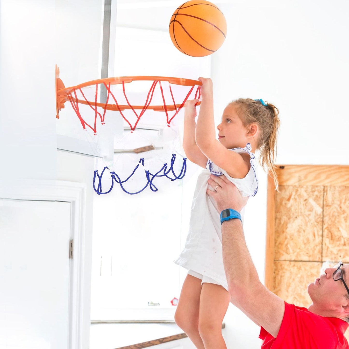 Silent Basketball with Ball Hoop Foam Bouncing Silent Basketball Uncoated High Density Foam Ball Indoor Low Noise Training Ball - Renee Lane Company