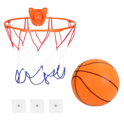 Silent Basketball with Ball Hoop Foam Bouncing Silent Basketball Uncoated High Density Foam Ball Indoor Low Noise Training Ball - Renee Lane Company