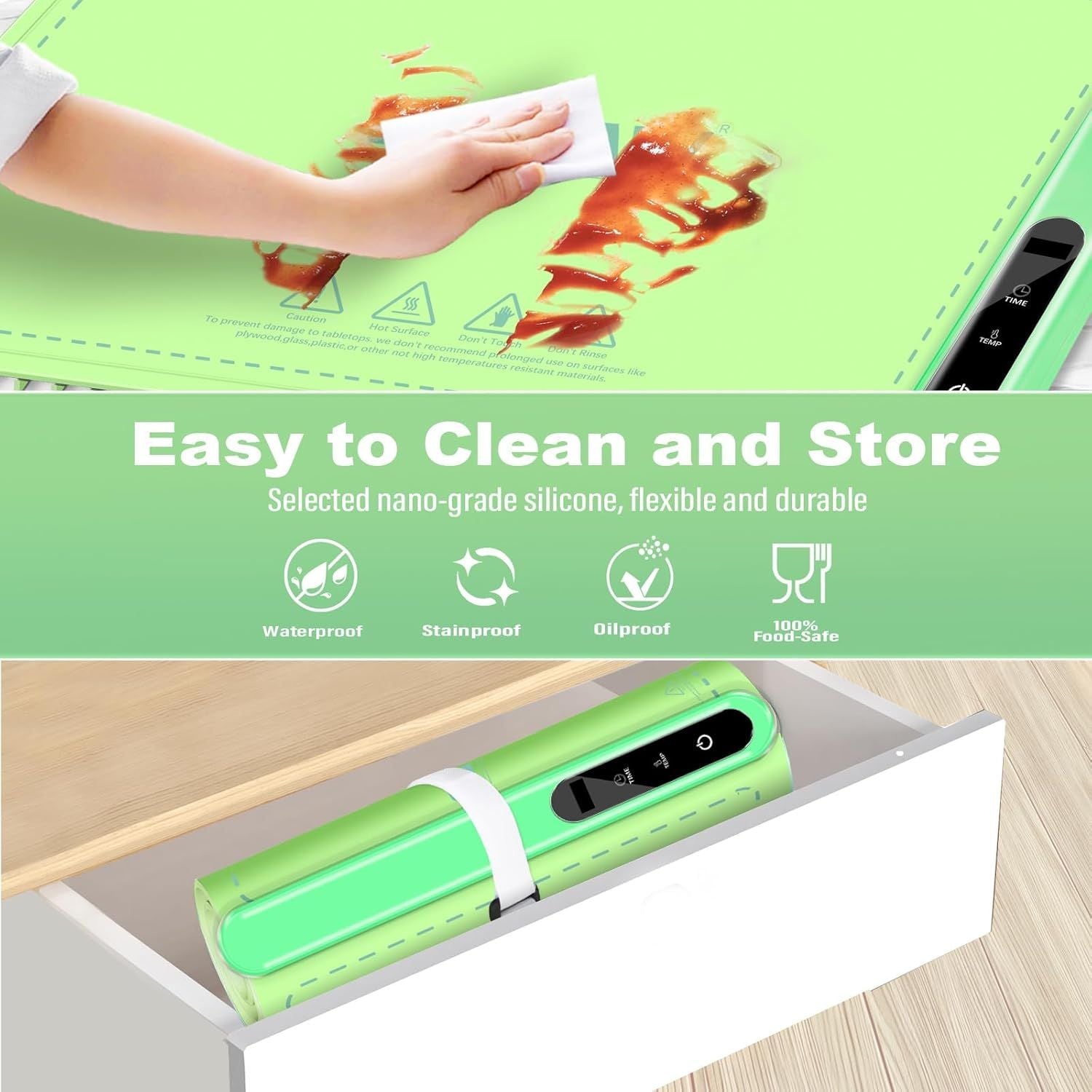 Silicone Electric Roll Up Heating Tray Food Warmers Mat Portable Hot Plates to Keep Food Warm - Renee Lane Company