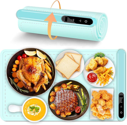 Silicone Electric Roll Up Heating Tray Food Warmers Mat Portable Hot Plates to Keep Food Warm - Renee Lane Company
