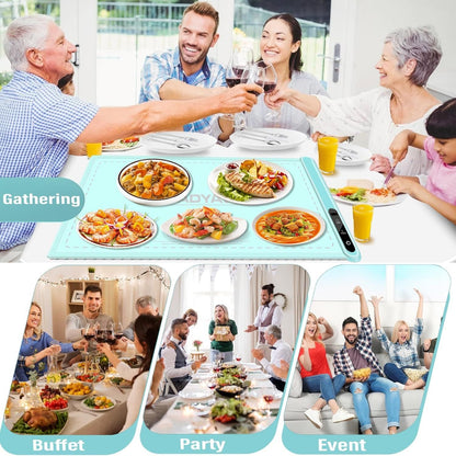 Silicone Electric Roll Up Heating Tray Food Warmers Mat Portable Hot Plates to Keep Food Warm - Renee Lane Company