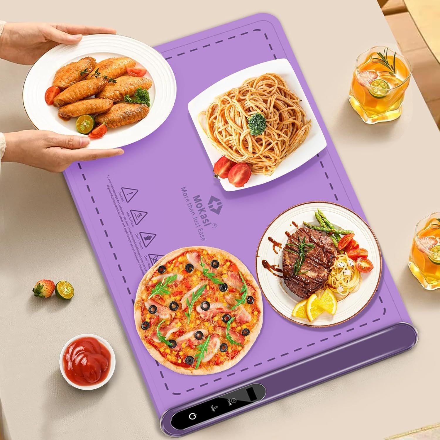 Silicone Electric Roll Up Heating Tray Food Warmers Mat Portable Hot Plates to Keep Food Warm - Renee Lane Company