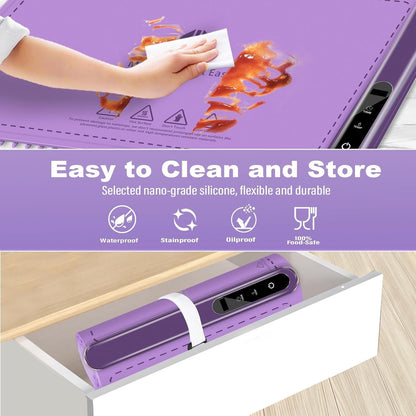 Silicone Electric Roll Up Heating Tray Food Warmers Mat Portable Hot Plates to Keep Food Warm - Renee Lane Company