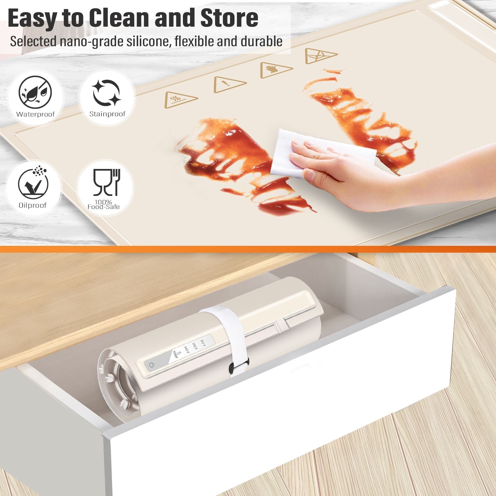 Silicone Electric Roll Up Heating Tray Food Warmers Mat Portable Hot Plates to Keep Food Warm - Renee Lane Company