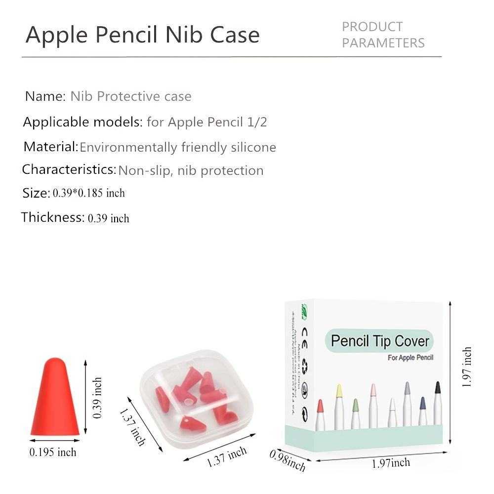 Silicone Replacement Tip Case For Apple Pencil 1/2 Touchscreen Stylus Pen Case Nib Protective Cover Skin For Apple Pencil - Renee Lane Company