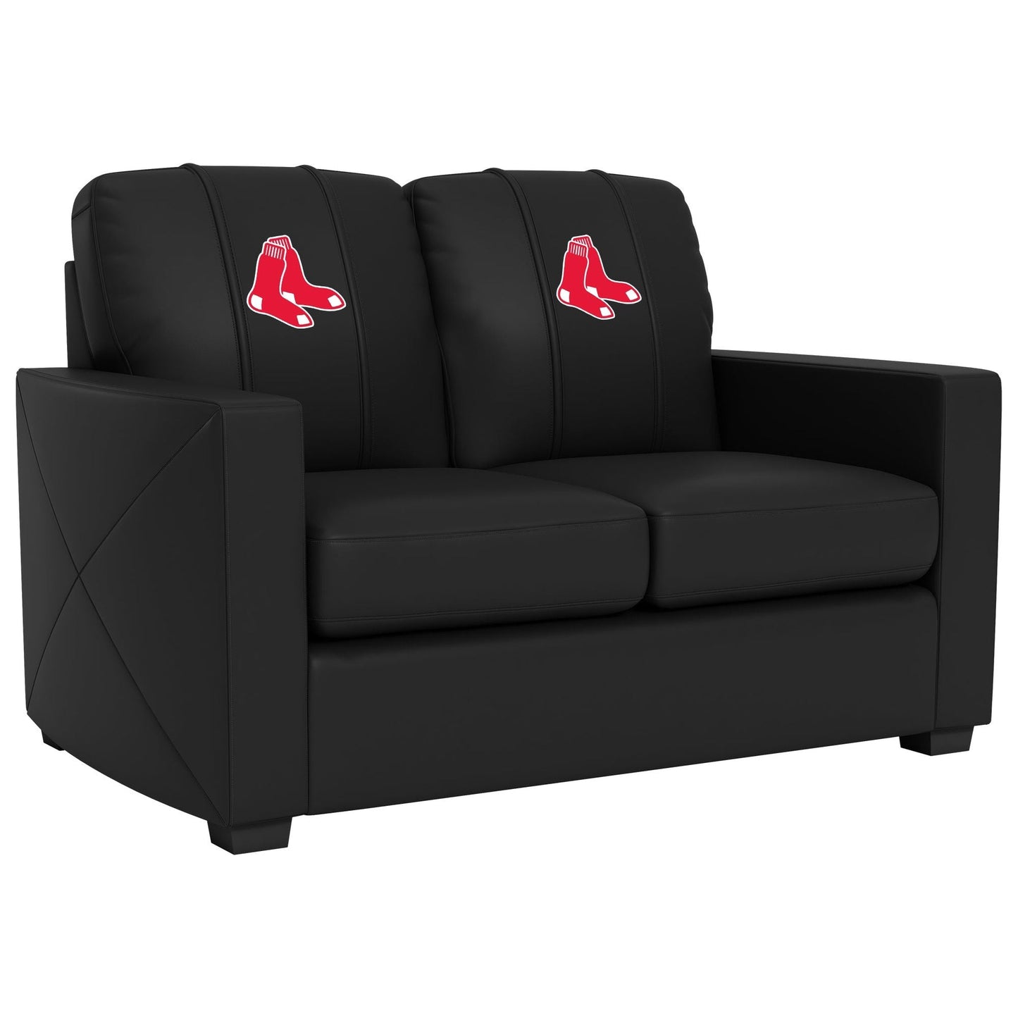 Silver Loveseat with Boston Red Sox Primary - Renee Lane Company