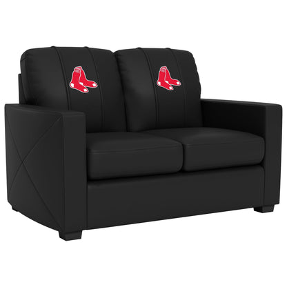 Silver Loveseat with Boston Red Sox Primary - Renee Lane Company
