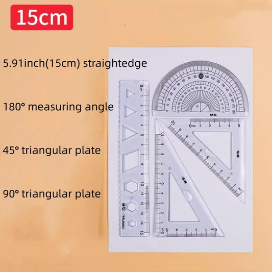 Simple And Multifunctional Drawing Learning Rulers Set Of 4pcs - Renee Lane Company