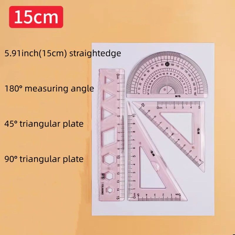 Simple And Multifunctional Drawing Learning Rulers Set Of 4pcs - Renee Lane Company