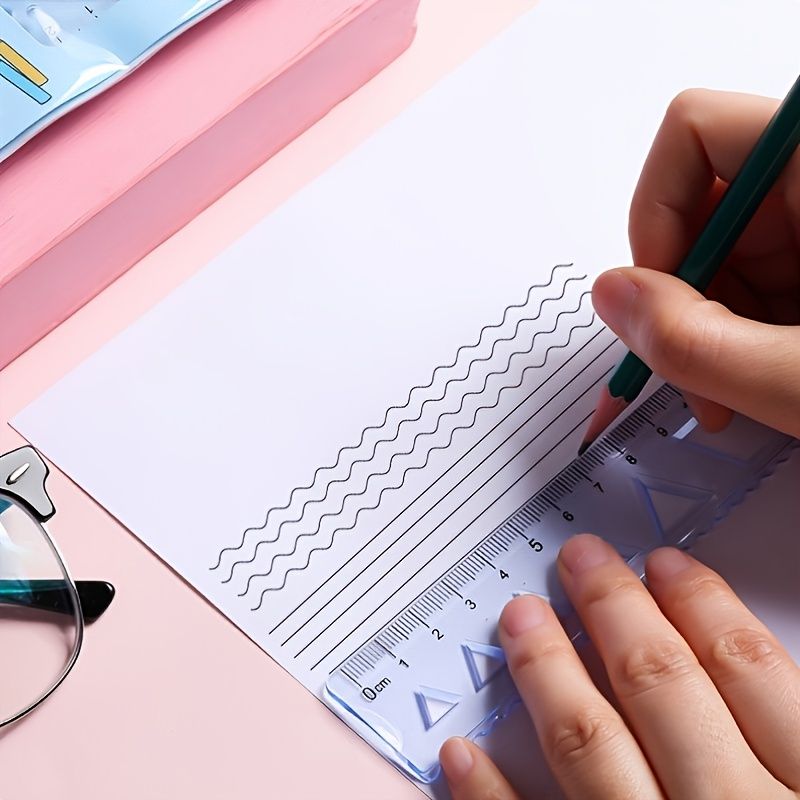 Simple And Multifunctional Drawing Learning Rulers Set Of 4pcs - Renee Lane Company