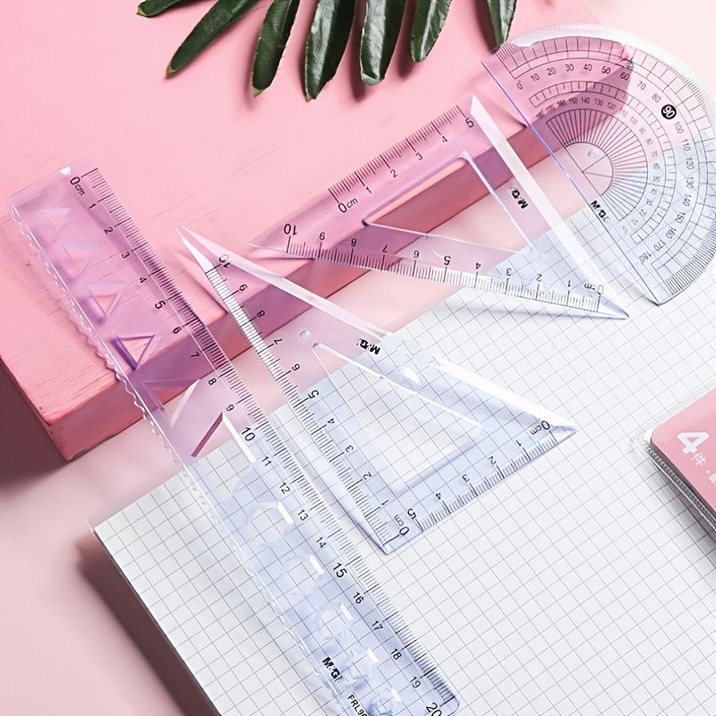 Simple And Multifunctional Drawing Learning Rulers Set Of 4pcs - Renee Lane Company
