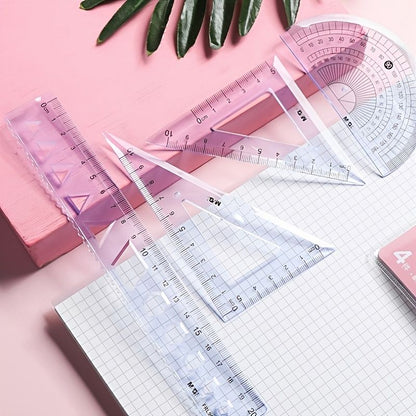 Simple And Multifunctional Drawing Learning Rulers Set Of 4pcs - Renee Lane Company