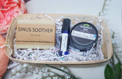 Sinus Help Care Package | Gift Bundle | Vapor Rub | Breathe Easy Natural Sinus Relief | Sinus Soother Handmade Soap | Organic Man woman Gift - Renee Lane Company