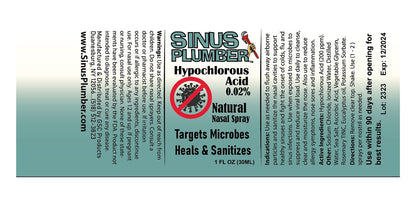 Sinus Plumber Hypochlorous Nasal Spray | Cold & Flu Support - Renee Lane Company