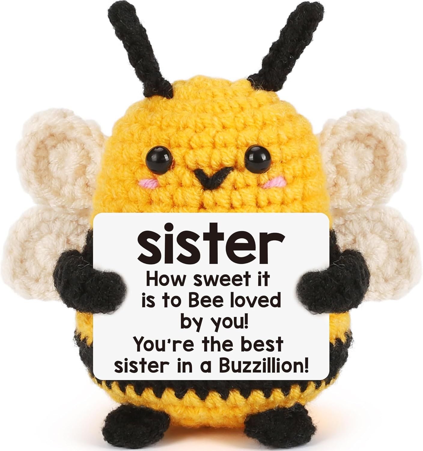 Sister Gifts for Christmas, Sister Birthday Gift, from Sis/Brother, Unique Stocking Stuffer for Women Sis Valentines Mothers Day for Her, Funny Easer Decorations, Cute Handmade Bees - Renee Lane Company