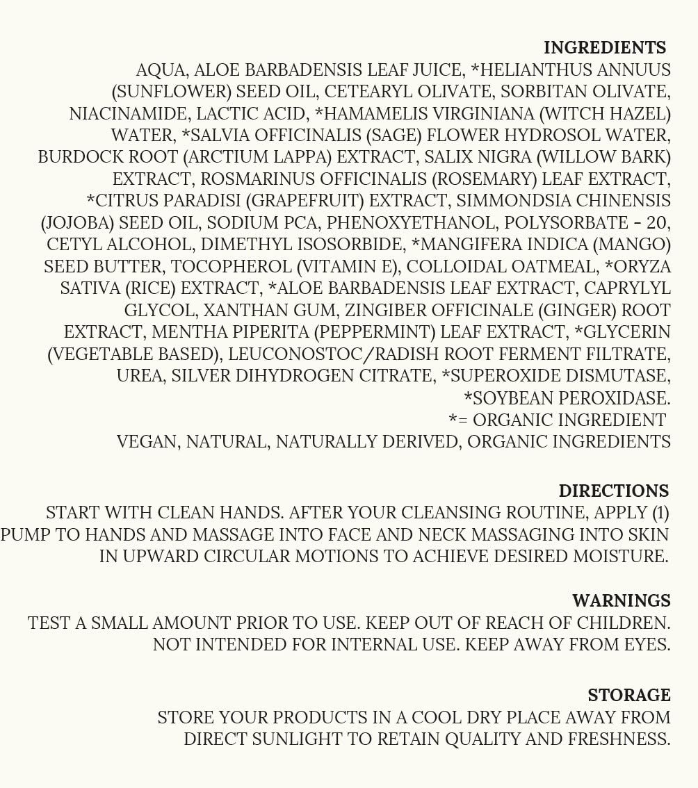 Skinful serum bottle back label with ingredients and directions