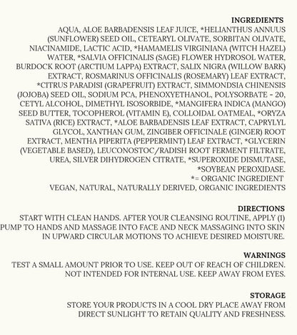 Skinful serum bottle back label with ingredients and directions