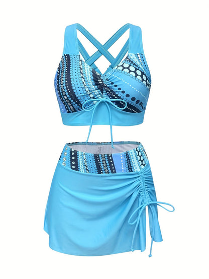 Sky blue two-piece swimsuit - Renee Lane Company