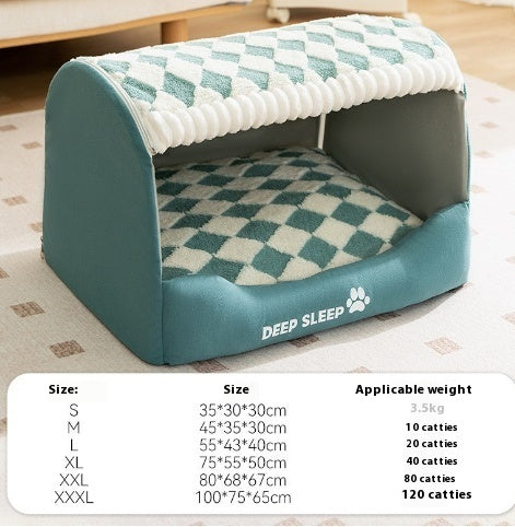 Small Dog Three-dimensional Bear Curved Room Kennel Removable Nest Warm Enclosed Cave Sofa Pets Supplies - Renee Lane Company