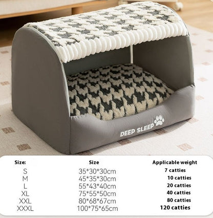 Small Dog Three-dimensional Bear Curved Room Kennel Removable Nest Warm Enclosed Cave Sofa Pets Supplies - Renee Lane Company