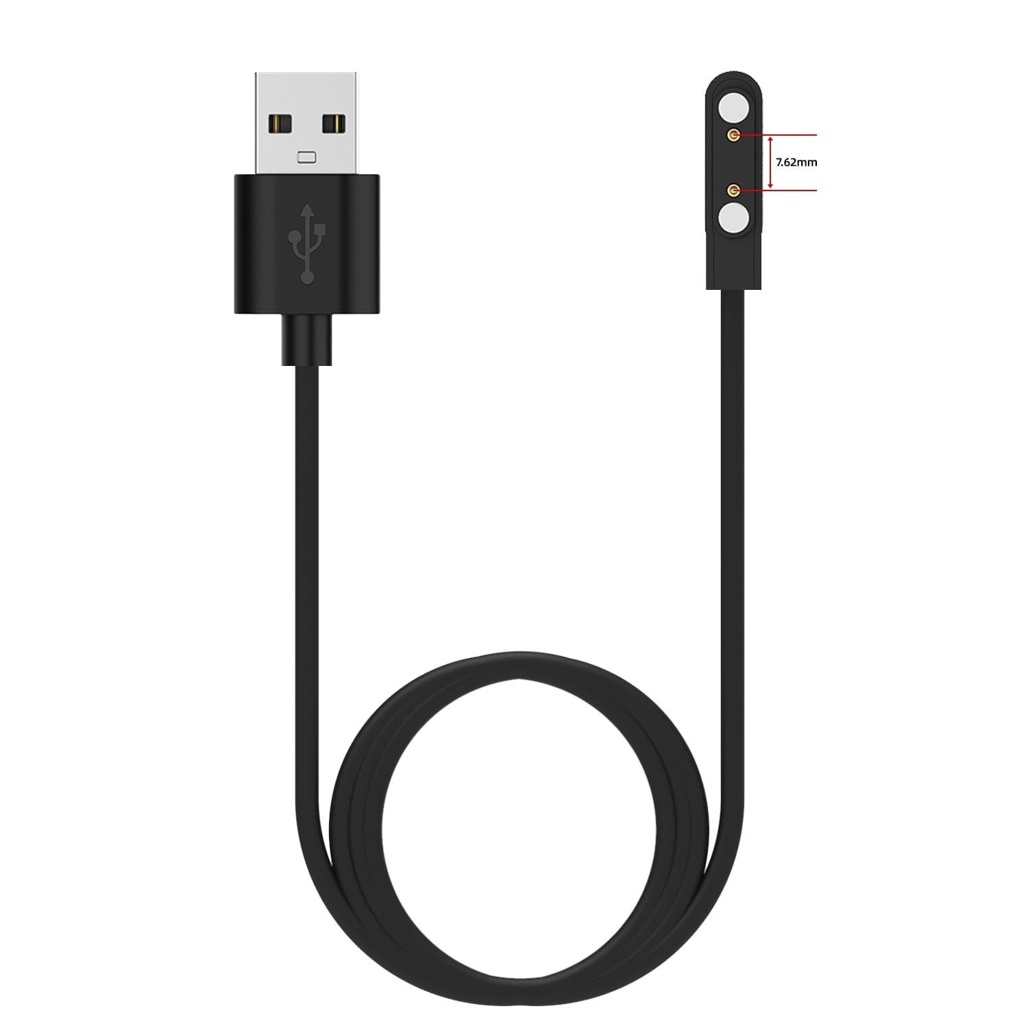 Smart Watch Charger for Smart Watch Magnetic Universal Watch Charger Charging Pin Spacing 7.62mm Compatible for Smart Watch Charger (Black 7.62mm) - Renee Lane Company