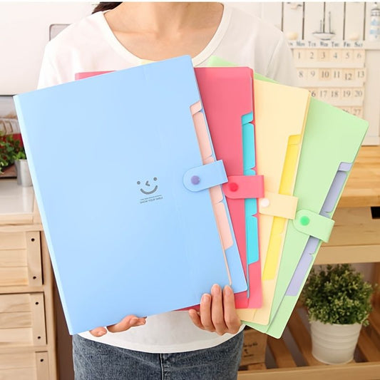 Smile 2pcs File Folder Plastic A4 Document Bags Material Folder Test Roll Holder Storage Bags Accordion Bag - Renee Lane Company