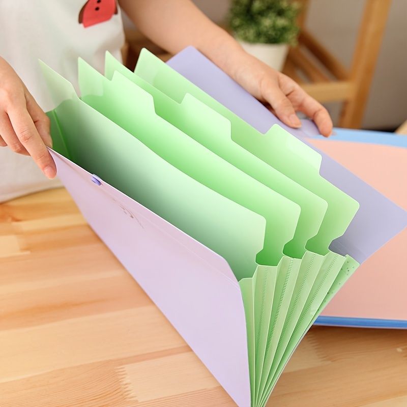 Smile 2pcs File Folder Plastic A4 Document Bags Material Folder Test Roll Holder Storage Bags Accordion Bag - Renee Lane Company