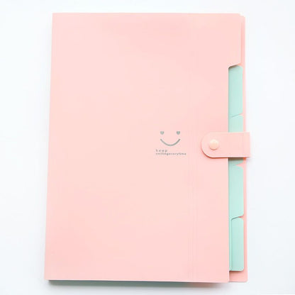 Smile 2pcs File Folder Plastic A4 Document Bags Material Folder Test Roll Holder Storage Bags Accordion Bag - Renee Lane Company