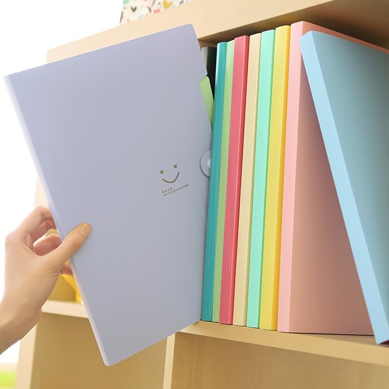 Smile 2pcs File Folder Plastic A4 Document Bags Material Folder Test Roll Holder Storage Bags Accordion Bag - Renee Lane Company