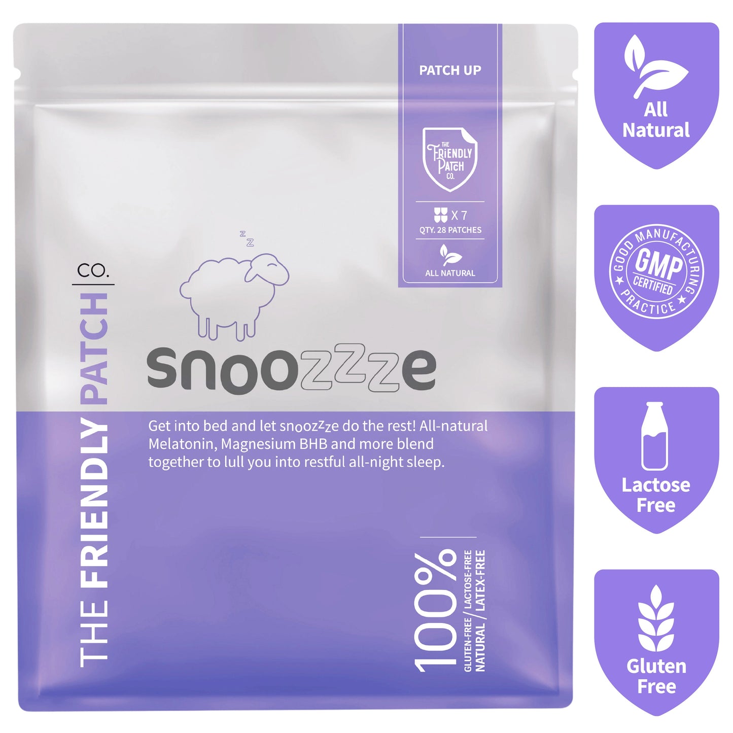 Snooze Sleep Patches: Melatonin, Ashwagandha & Magnesium - 28 Patches - Renee Lane Company