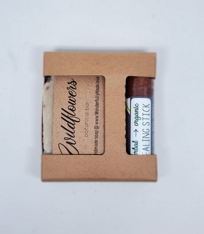 Soap Gift Box Healing Herbal Salve | Spa Gift Bundle | All Natural Organic | Handmade Soap | Wrapped - Renee Lane Company