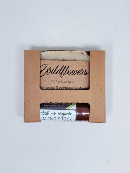 Soap Gift Box Healing Herbal Salve | Spa Gift Bundle | All Natural Organic | Handmade Soap | Wrapped - Renee Lane Company