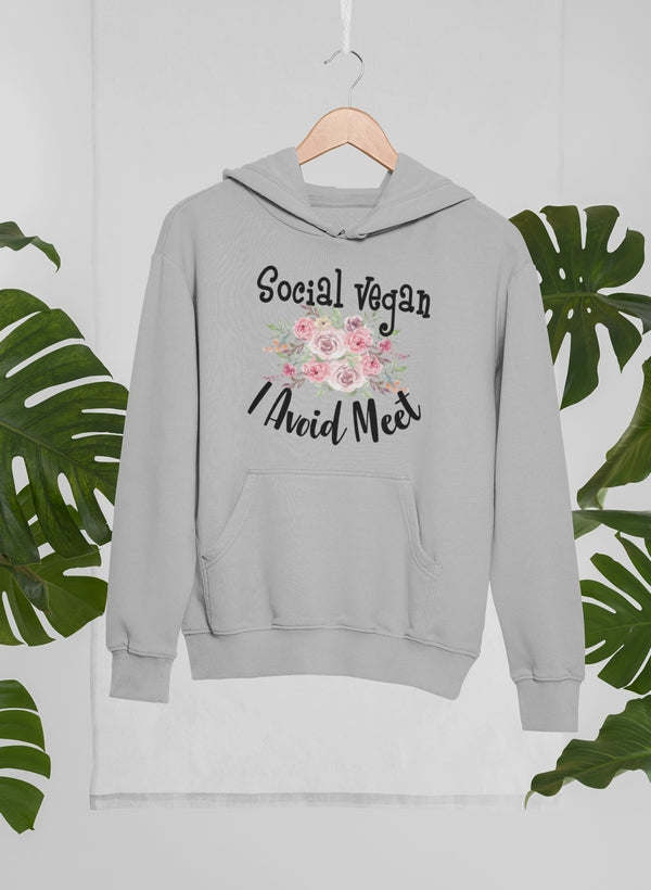 Social Vegan I Avoid Meet Hoodie - Renee Lane Company