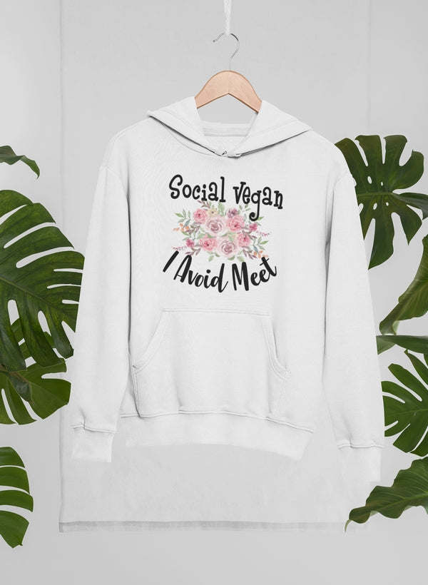 Social Vegan I Avoid Meet Hoodie - Renee Lane Company