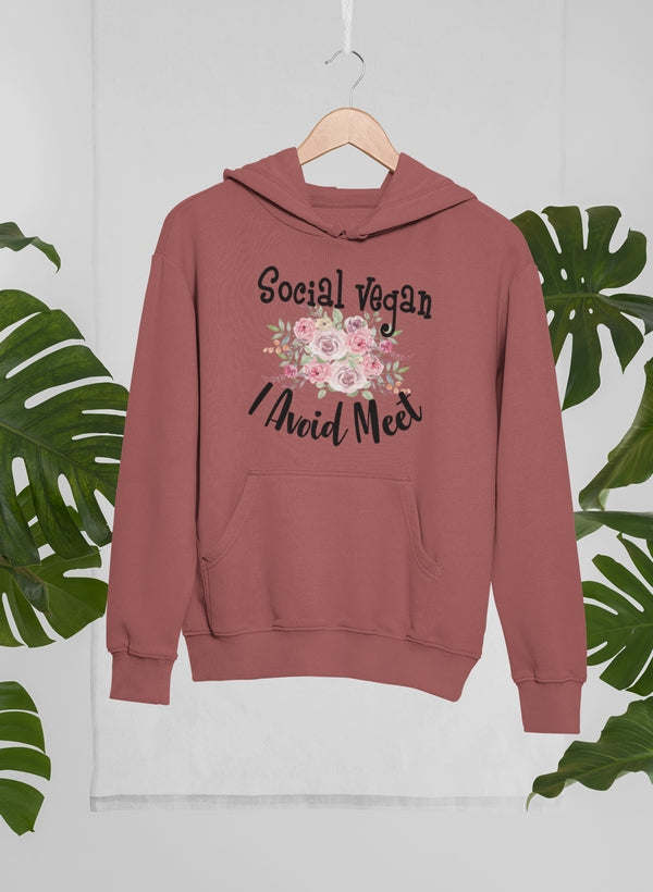 Social Vegan I Avoid Meet Hoodie - Renee Lane Company